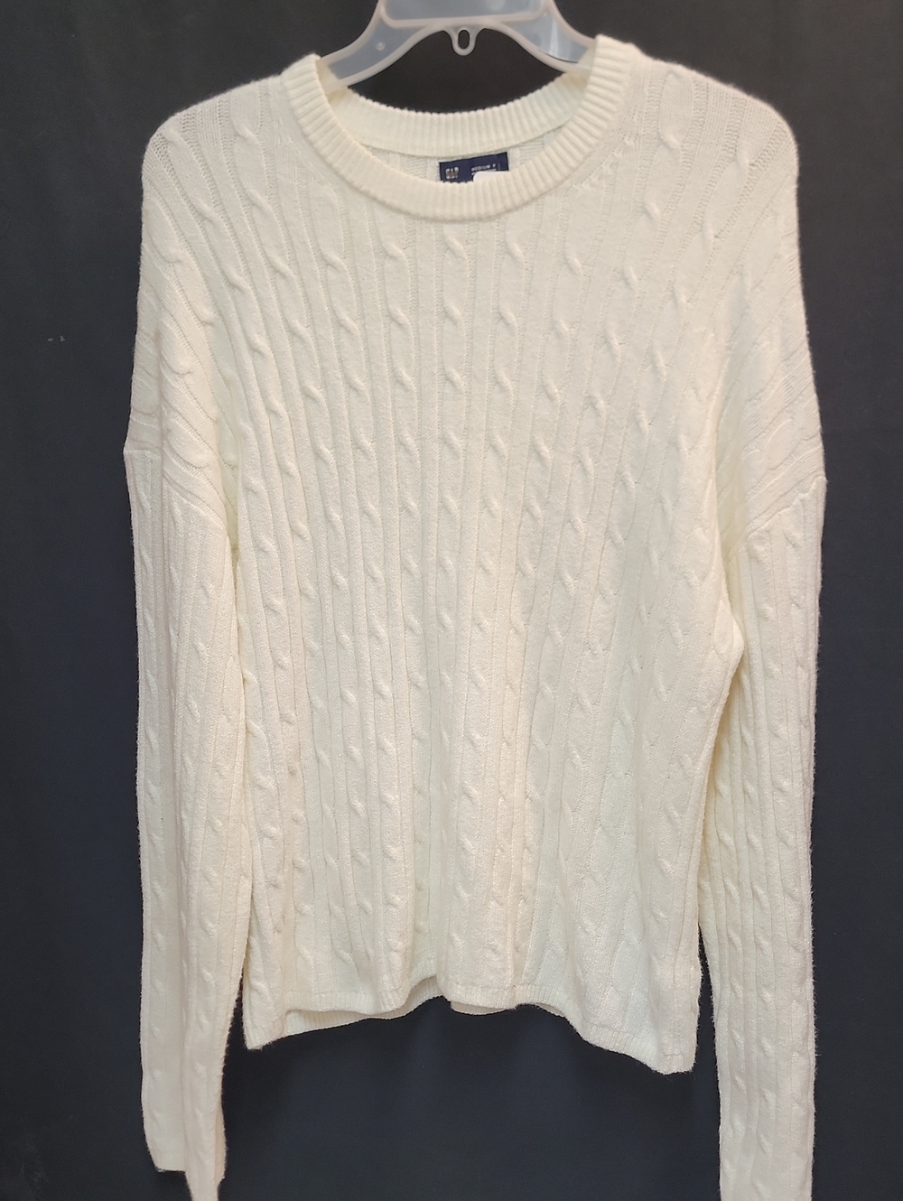 GAP Cream Cable Knit Crewneck Sweater